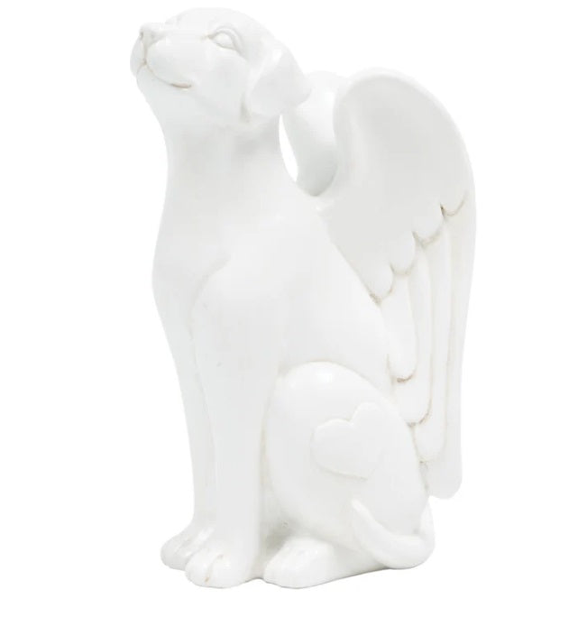 Angel Figurine Dog White