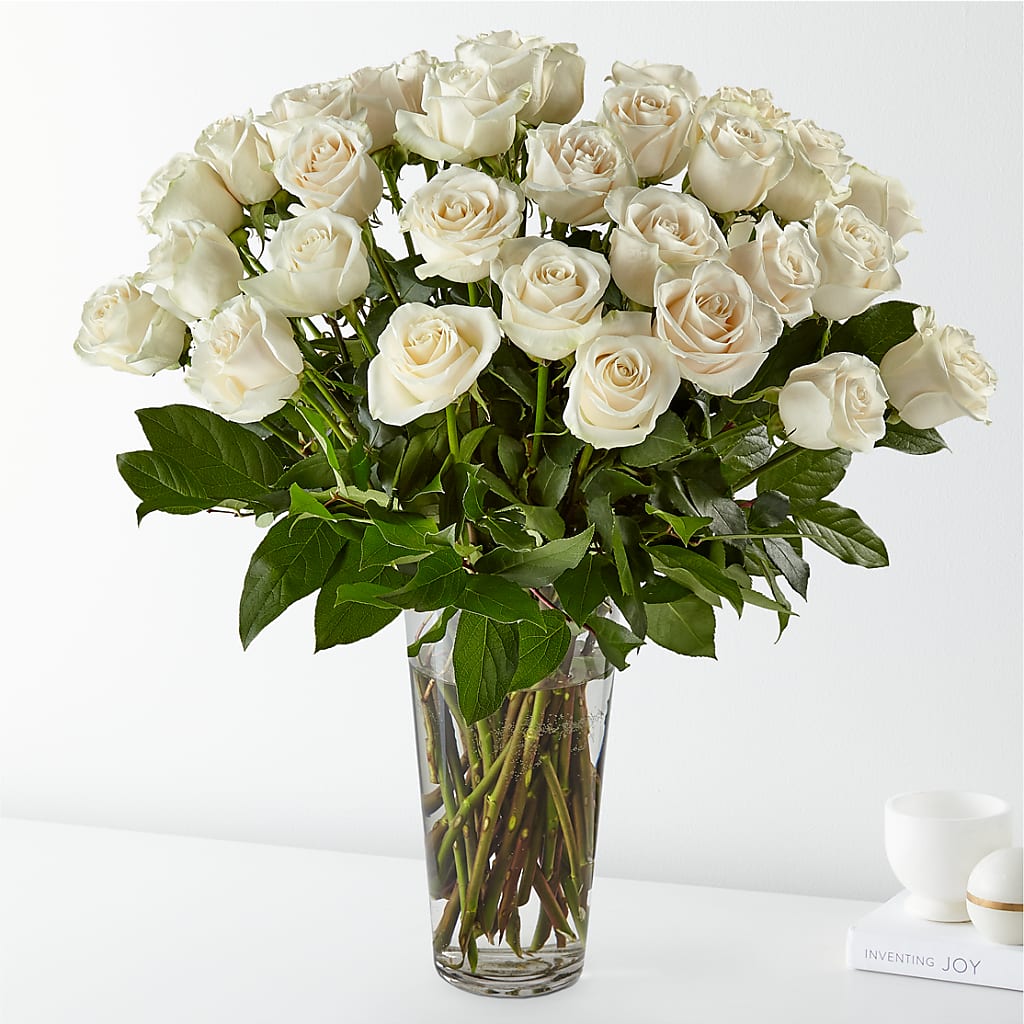 Long Stem White Rose Bouquet – SWAN FLORAL & GIFT SHOP INC, Erlanger KY