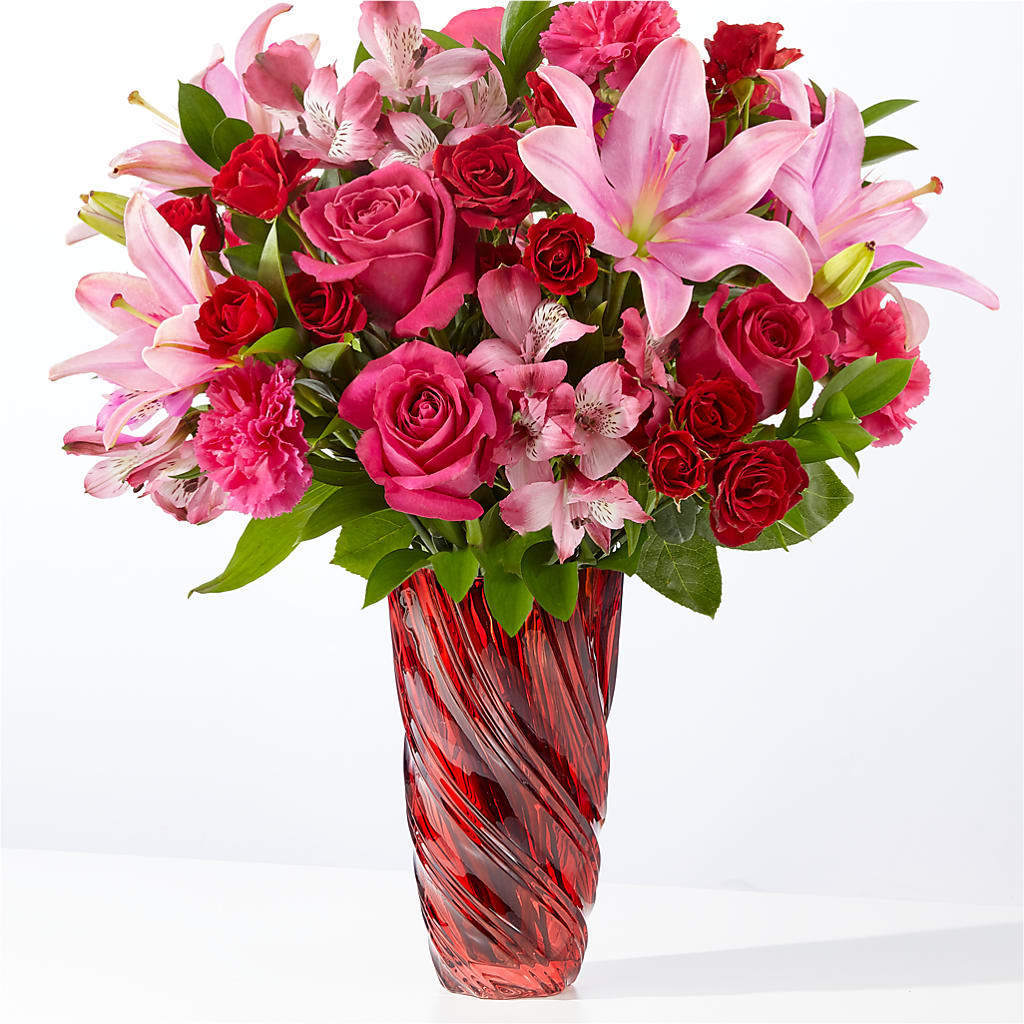 In Love Bouquet with Luxe Swirl Vase – SWAN FLORAL & GIFT SHOP INC, Erlanger KY