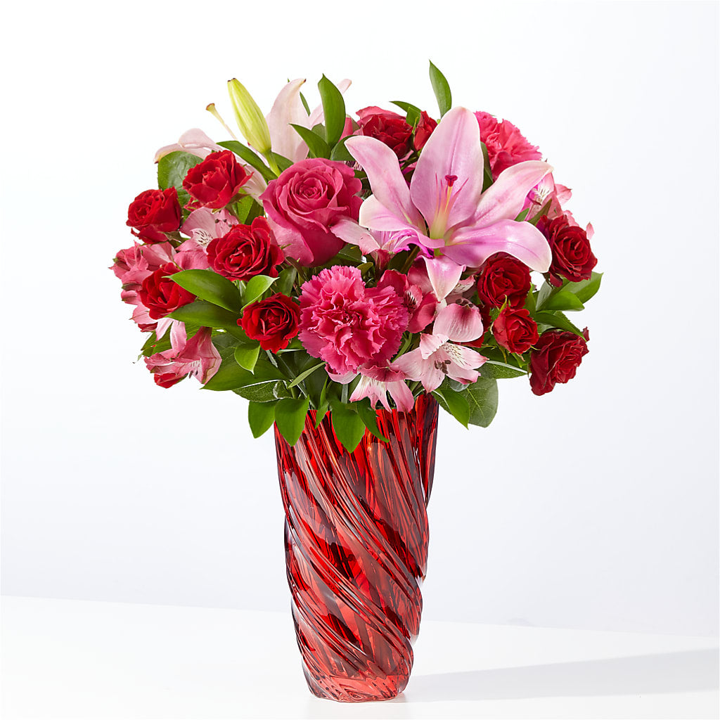 In Love Bouquet with Luxe Swirl Vase – SWAN FLORAL & GIFT SHOP INC, Erlanger KY
