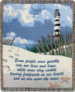Footprints on the Heart Tapestry Afghan – SWAN FLORAL & GIFT SHOP INC, Erlanger KY
