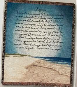 Footprints in the Sand Tapestry Afghan – SWAN FLORAL & GIFT SHOP INC, Erlanger KY