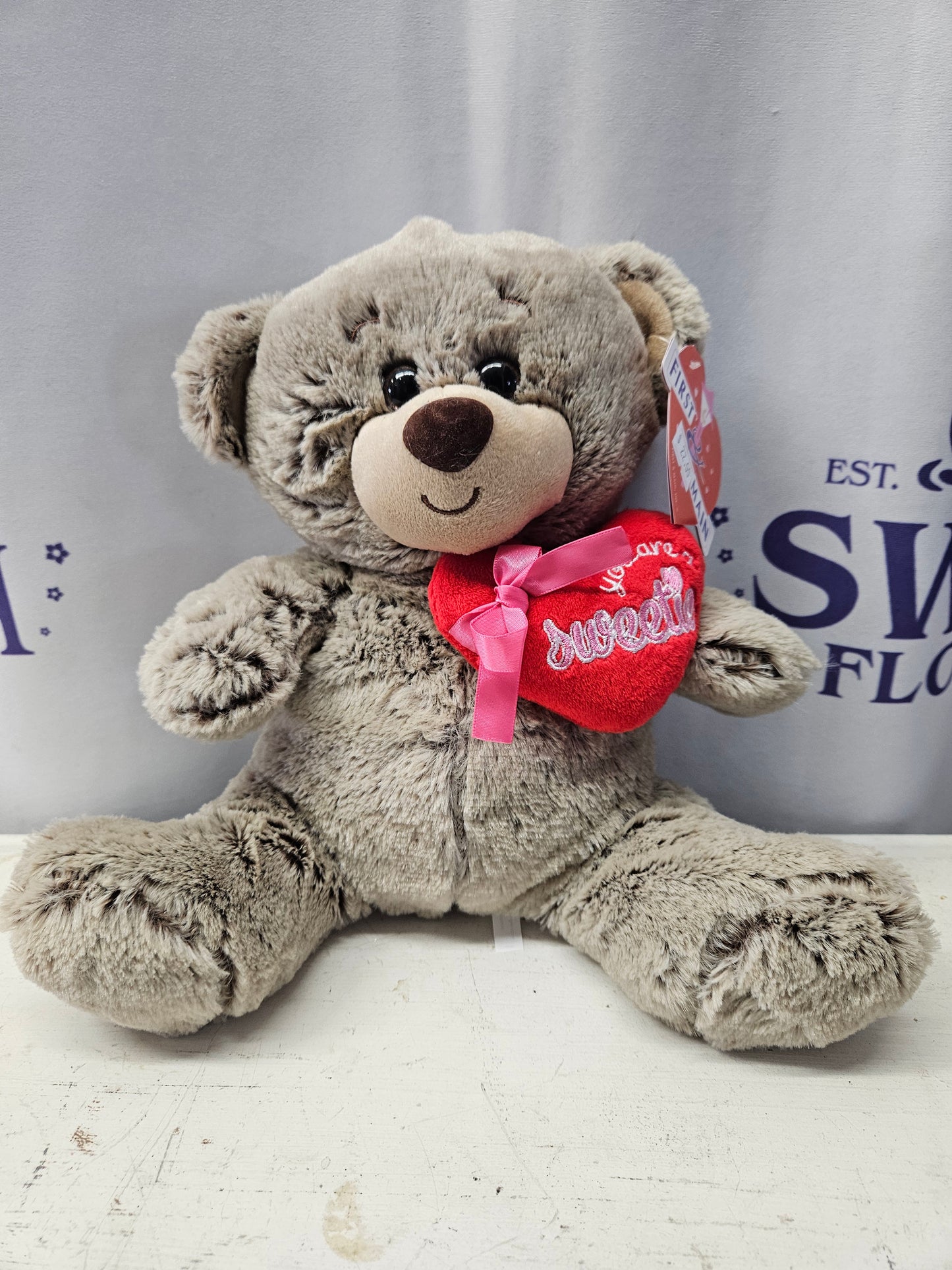 Plush Brown Bear with Heart