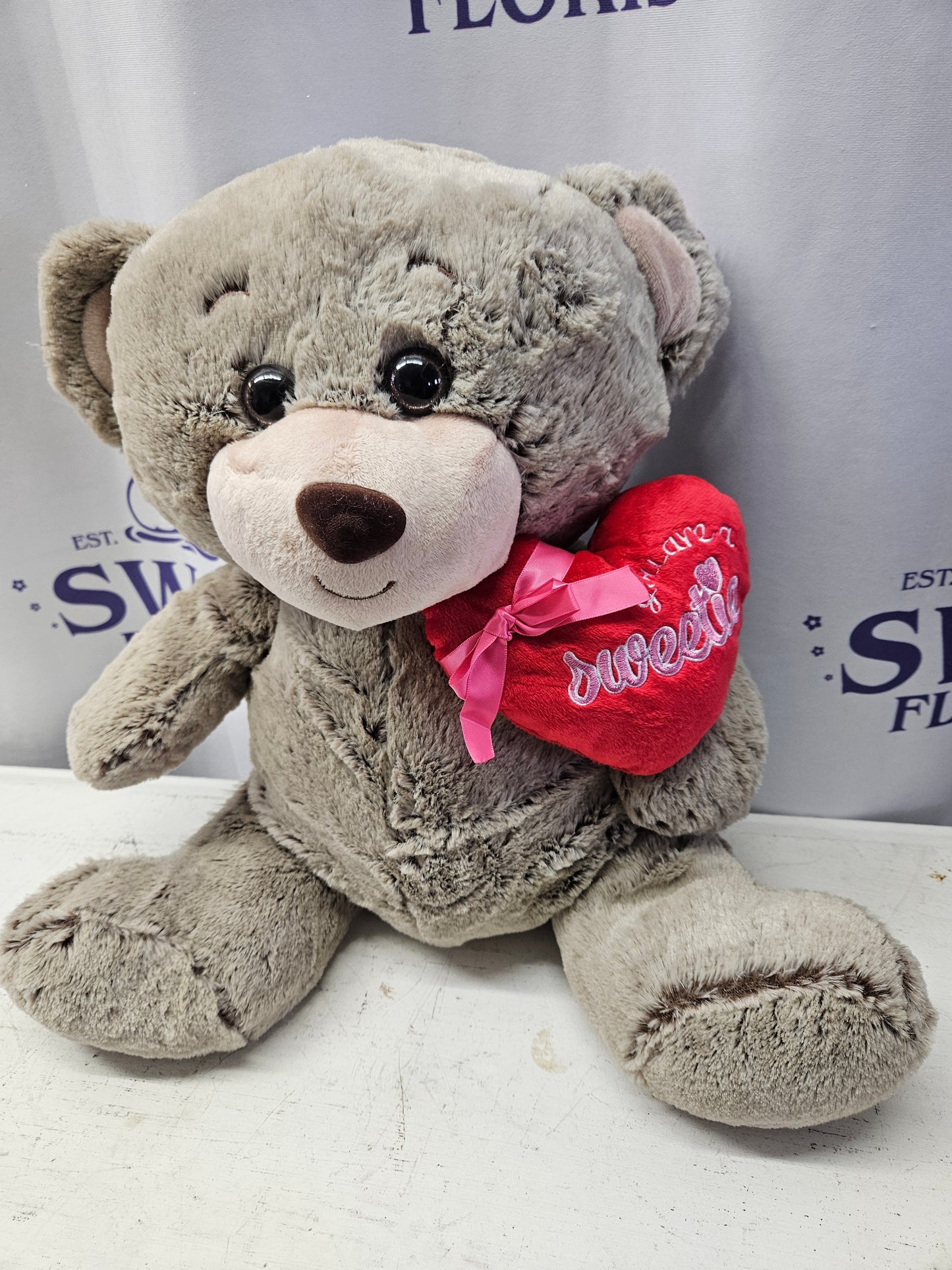 Plush Brown Bear with Heart