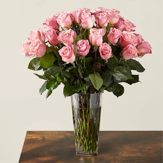Long Stem Pink Rose Bouquet – SWAN FLORAL & GIFT SHOP INC, Erlanger KY