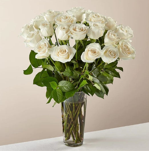 Long Stem White Rose Bouquet – SWAN FLORAL & GIFT SHOP INC, Erlanger KY