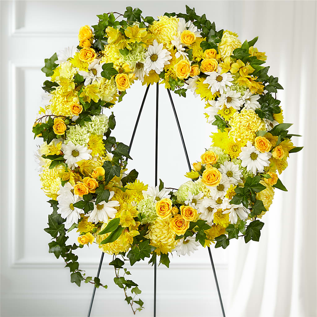 Golden Remembrance Wreath – SWAN FLORAL & GIFT SHOP INC, Erlanger KY