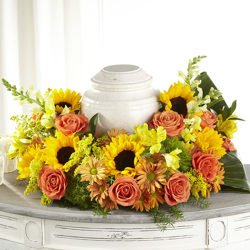 Faithful Sunflower Cremation Adornment – SWAN FLORAL & GIFT SHOP INC, Erlanger KY