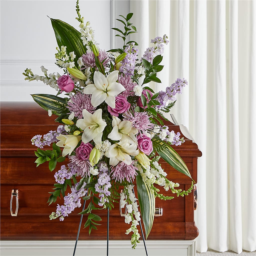 Grateful Hearts Standing Spray – SWAN FLORAL & GIFT SHOP INC, Erlanger KY