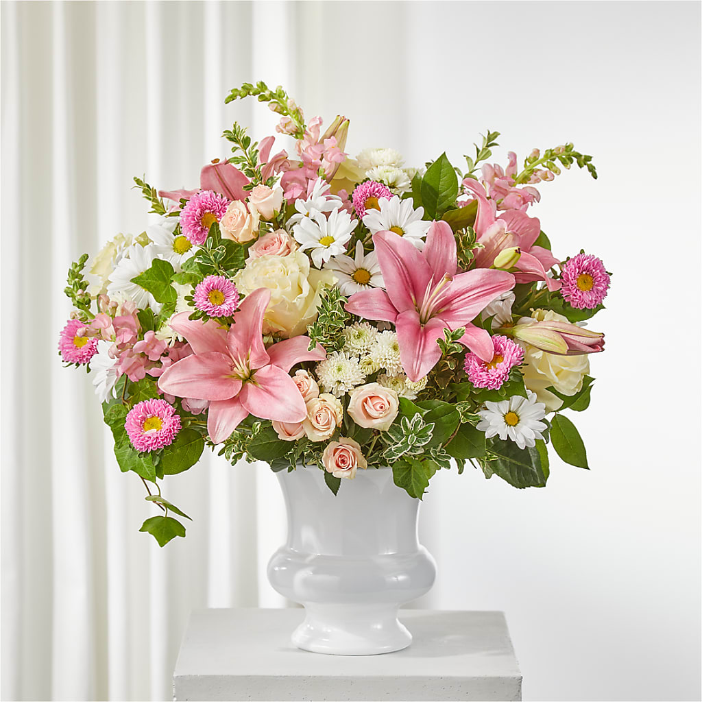 Empathetic Blooms Urn Arrangement – SWAN FLORAL & GIFT SHOP INC, Erlanger KY