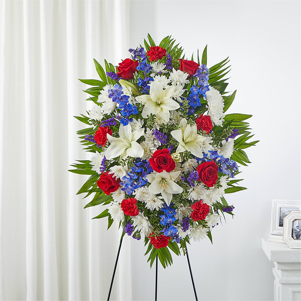 Cherished Service Standing Spray – SWAN FLORAL & GIFT SHOP INC, Erlanger KY