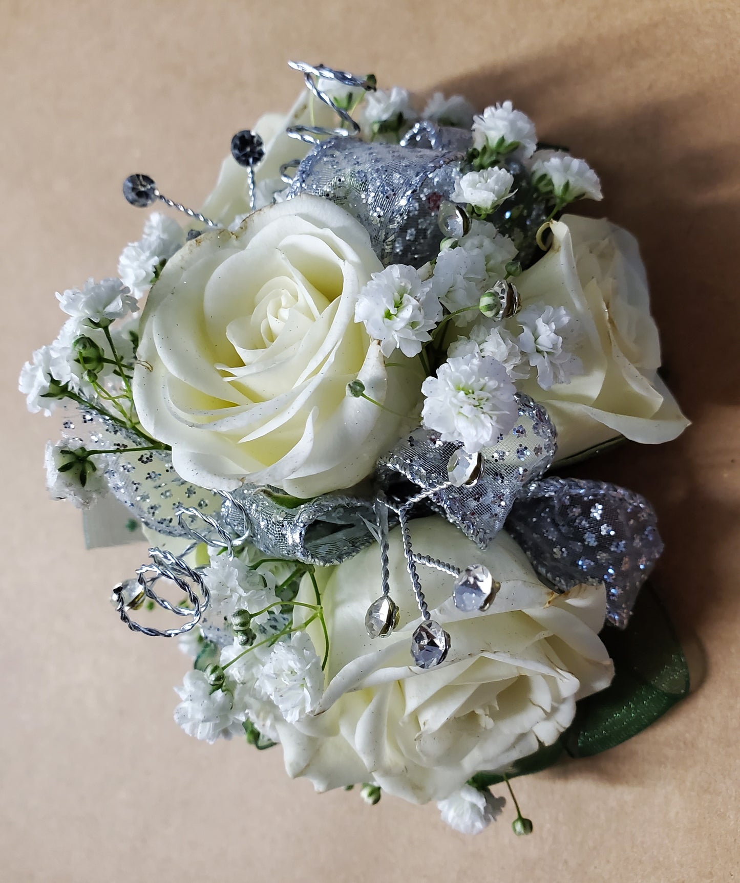 Mini White Rose Wrist Corsage