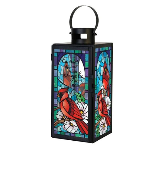 STAINED GLASS CARDINAL LANTERN – SWAN FLORAL & GIFT SHOP INC, Erlanger KY
