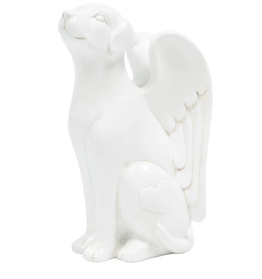 Angel Figurine Dog White