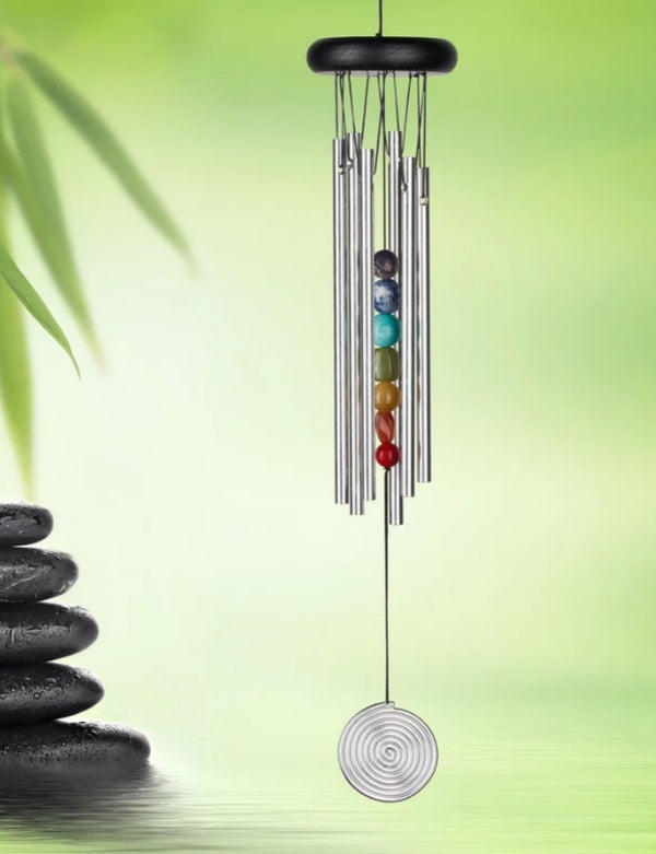 CHAKRA CHIME SEVEN STONES - SILVER – SWAN FLORAL & GIFT SHOP INC, Erlanger KY