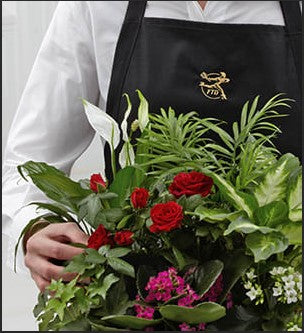 Florist Designed Blooming and Green Plants in a Basket