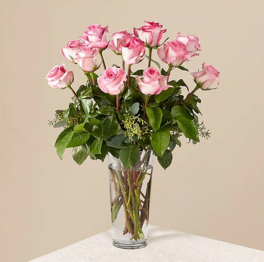 Long Stem Pink Rose Bouquet