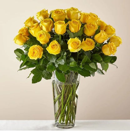 Long Stem Yellow Rose Bouquet