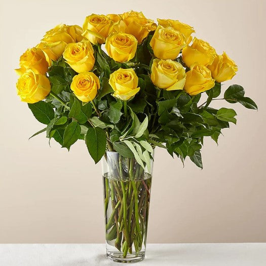 Long Stem Yellow Rose Bouquet