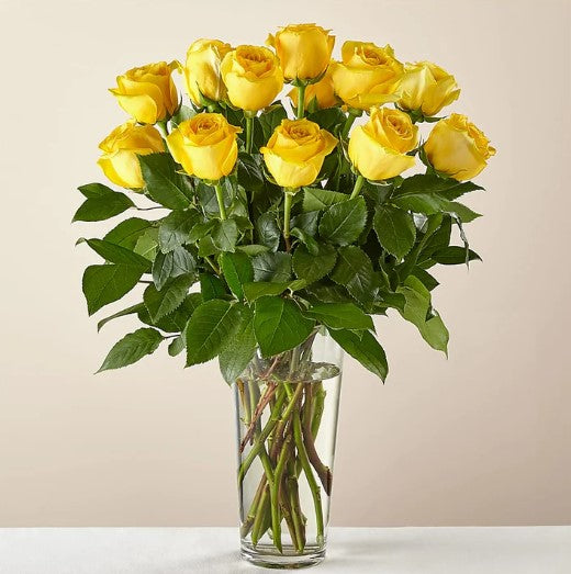 Long Stem Yellow Rose Bouquet