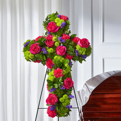Tribute Rose Floral Cross – SWAN FLORAL & GIFT SHOP INC, Erlanger KY