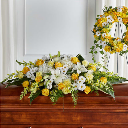 Golden Harmony Casket Spray – SWAN FLORAL & GIFT SHOP INC, Erlanger KY