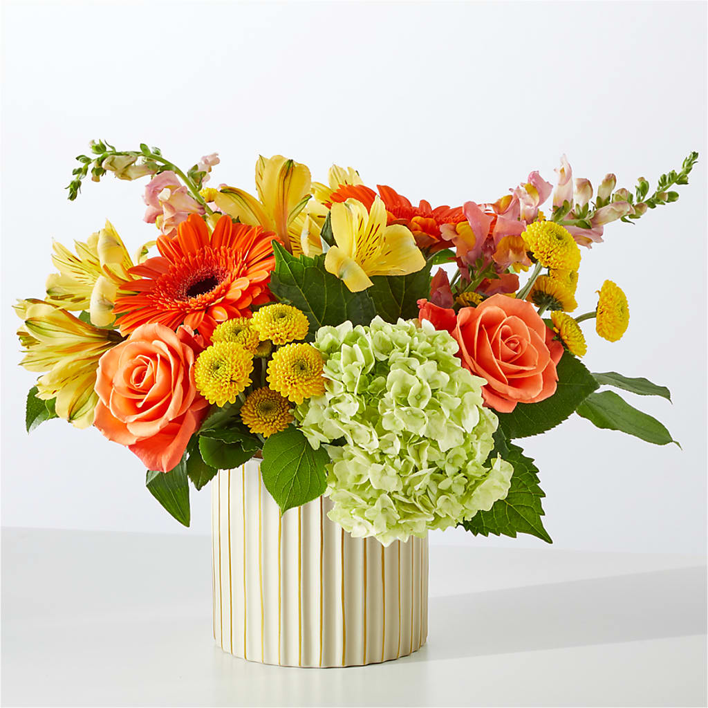 Autumn Sunshine Bouquet with Ivory Vase – SWAN FLORAL & GIFT SHOP INC, Erlanger KY