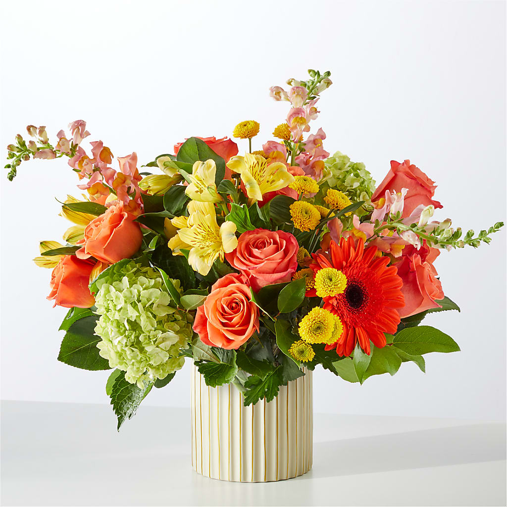 Autumn Sunshine Bouquet with Ivory Vase – SWAN FLORAL & GIFT SHOP INC, Erlanger KY