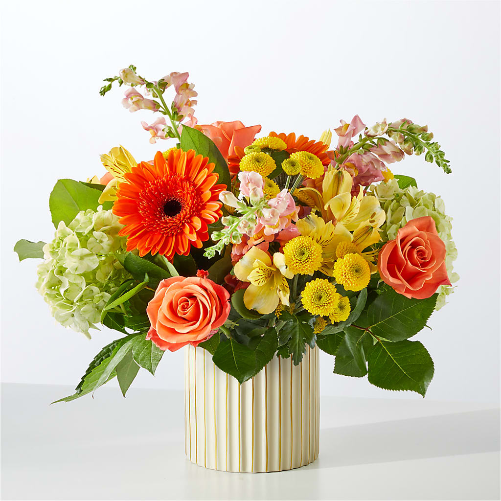 Autumn Sunshine Bouquet with Ivory Vase – SWAN FLORAL & GIFT SHOP INC, Erlanger KY