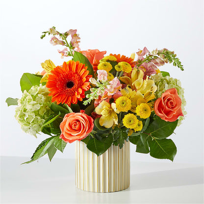 Autumn Sunshine Bouquet with Ivory Vase – SWAN FLORAL & GIFT SHOP INC, Erlanger KY