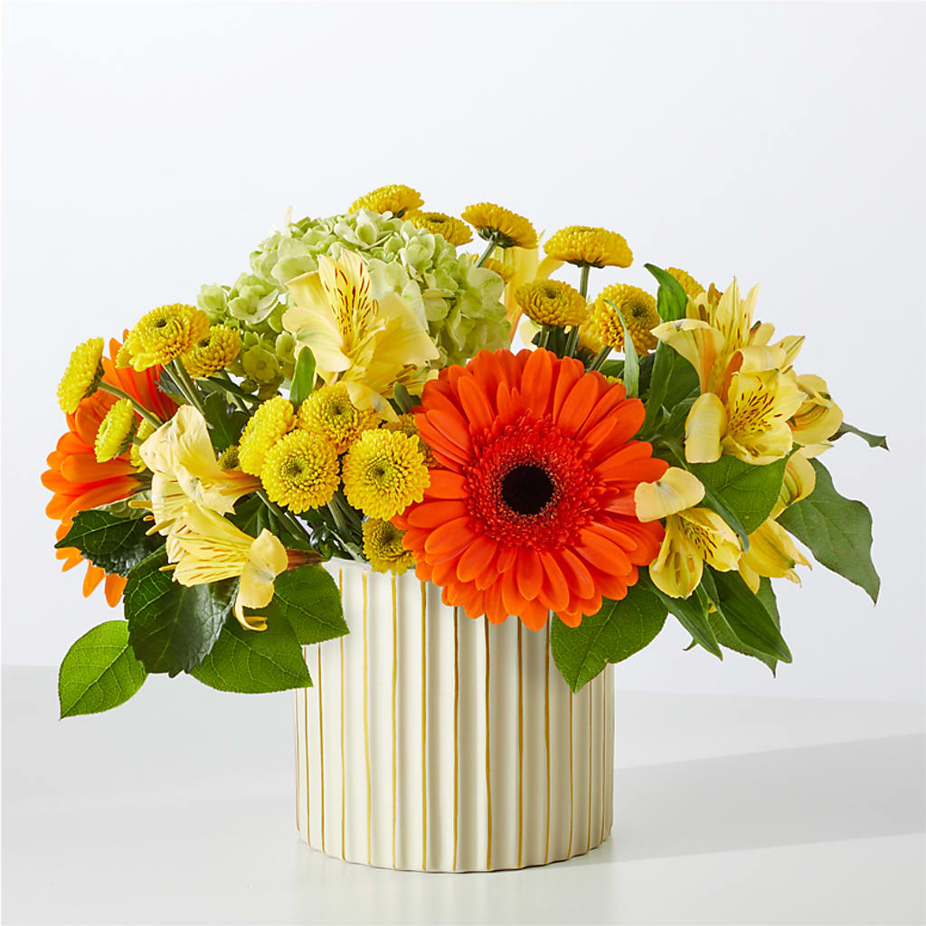 Autumn Sunshine Bouquet with Ivory Vase – SWAN FLORAL & GIFT SHOP INC, Erlanger KY